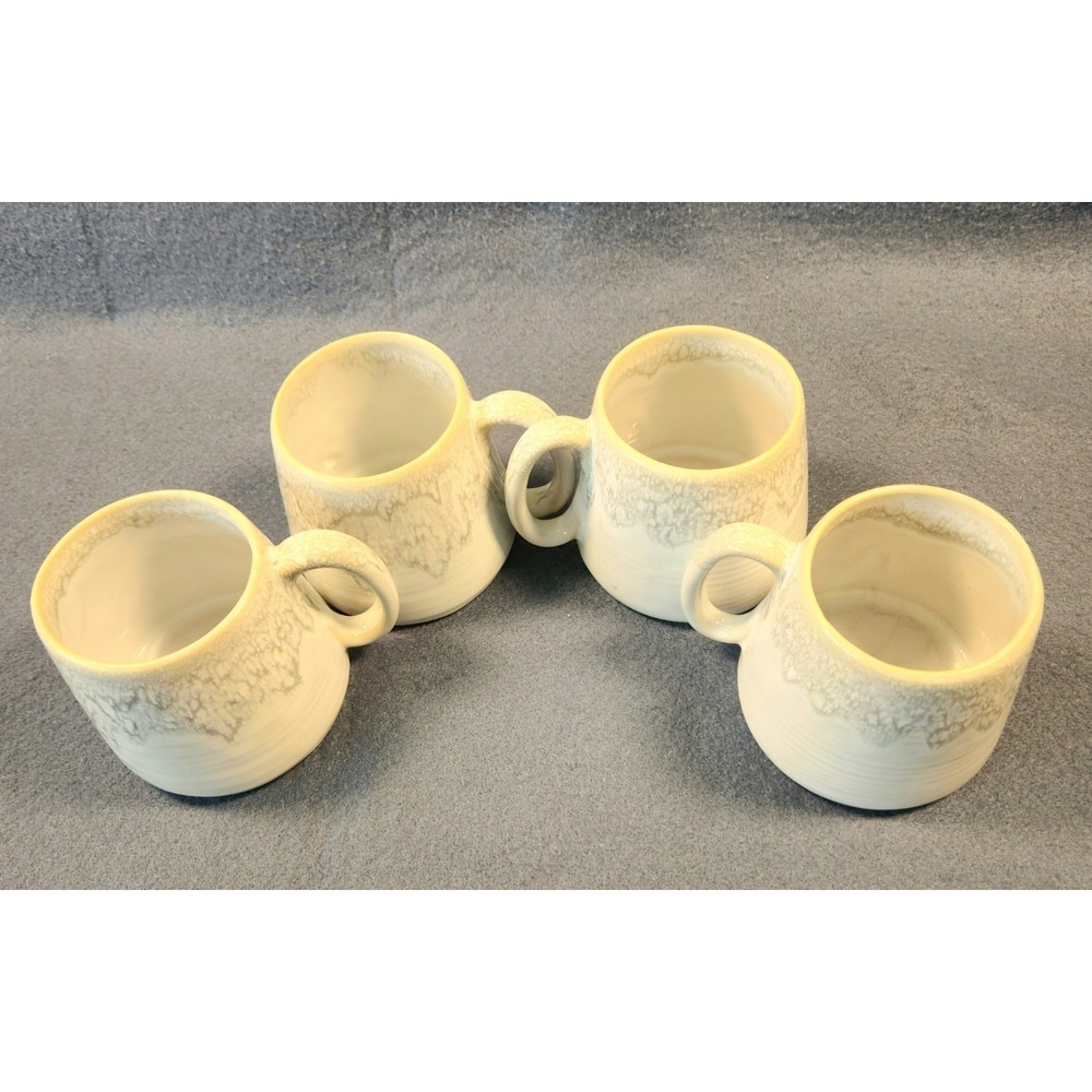 Barcela Artisanal Fire Portugal Handmade Stoneware Pottery Large Set Of 4 Mugs